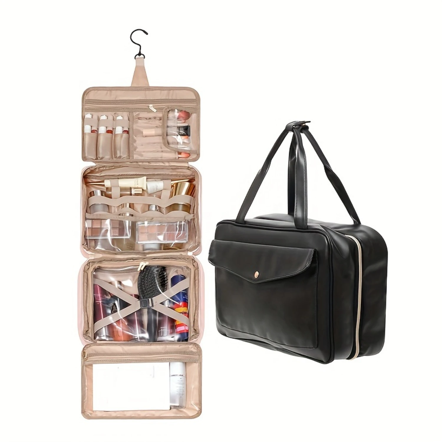 Travel Makeup Bag Organizer with Waterproof Toiletry Bag for Women - Hanging Cosmetic Organizer for Accessories, Toiletries, Cos
Travel Makeup Bag Organizer with Waterproof Toiletry Bag for Women - Hanging Cosmetic Organizer for Accessories, Toiletries, Cos