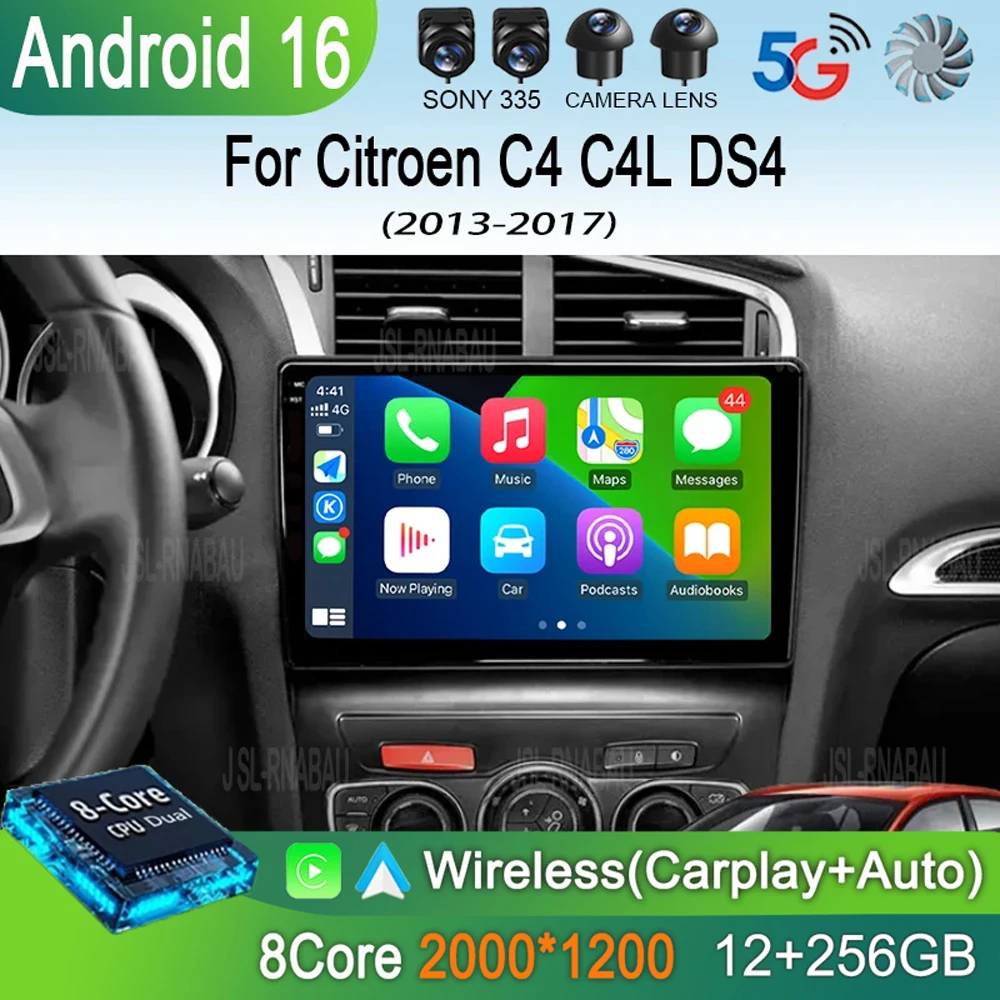 Автомагнитола Android 16 Carplay для Citroen C4 C4L DS4 2013-2017, мультимедийный плеер с GPS, стерео, Wi-Fi+4G, видео, DSP
Автомагнитола Android 16 Carplay для Citroen C4 C4L DS4 2013-2017, мультимедийный плеер с GPS, стерео, Wi-Fi+4G, видео, DSP