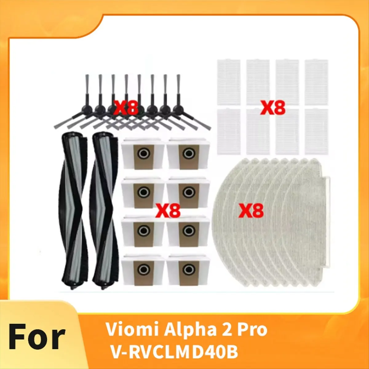 34 Pcs for Alpha 2 Pro V-RVCLMD40B Vacuum Cleaner Accessories Main Side Brush Mop Filter Dust Bags 【A73 AcePro】
34 Pcs for Alpha 2 Pro V-RVCLMD40B Vacuum Cleaner Accessories Main Side Brush Mop Filter Dust Bags 【A73 AcePro】