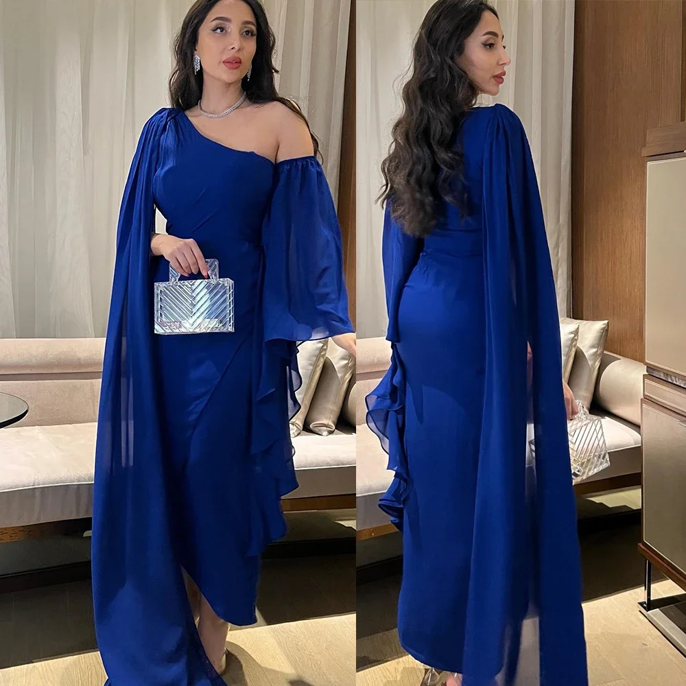 Customized Evening Dresses Solid Color Ruffles One Shoulder Sheath Formal Party Dress Exquisite High Quality Occasion Prom Gown
Customized Evening Dresses Solid Color Ruffles One Shoulder Sheath Formal Party Dress Exquisite High Quality Occasion Prom Gown