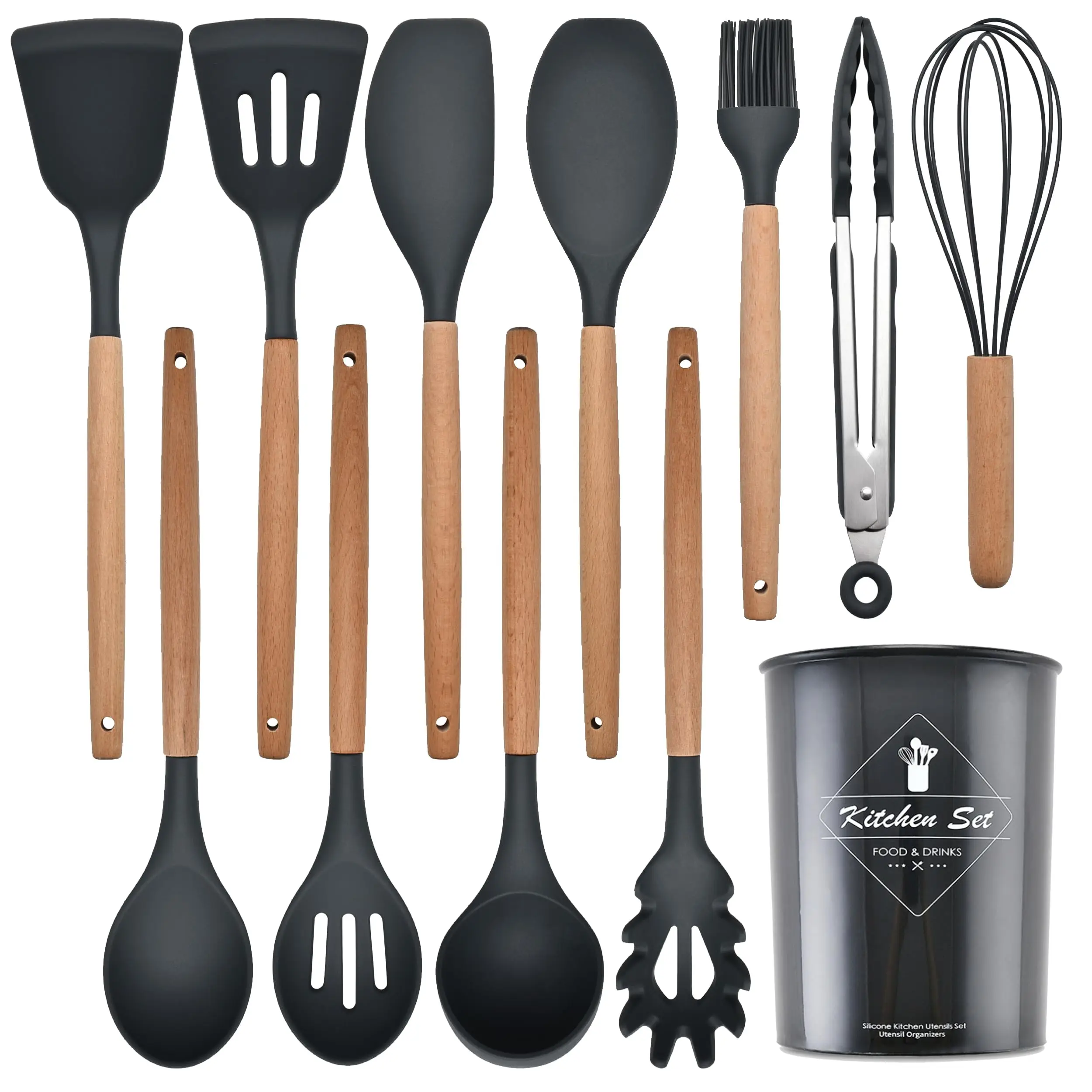 Kitchen Cooking Utensils Set, 12-piece Silicone Kitchen Utensils Set Non-stick Cookware set Is Heat-resistant, Kitchen Tools set
Kitchen Cooking Utensils Set, 12-piece Silicone Kitchen Utensils Set Non-stick Cookware set Is Heat-resistant, Kitchen Tools set