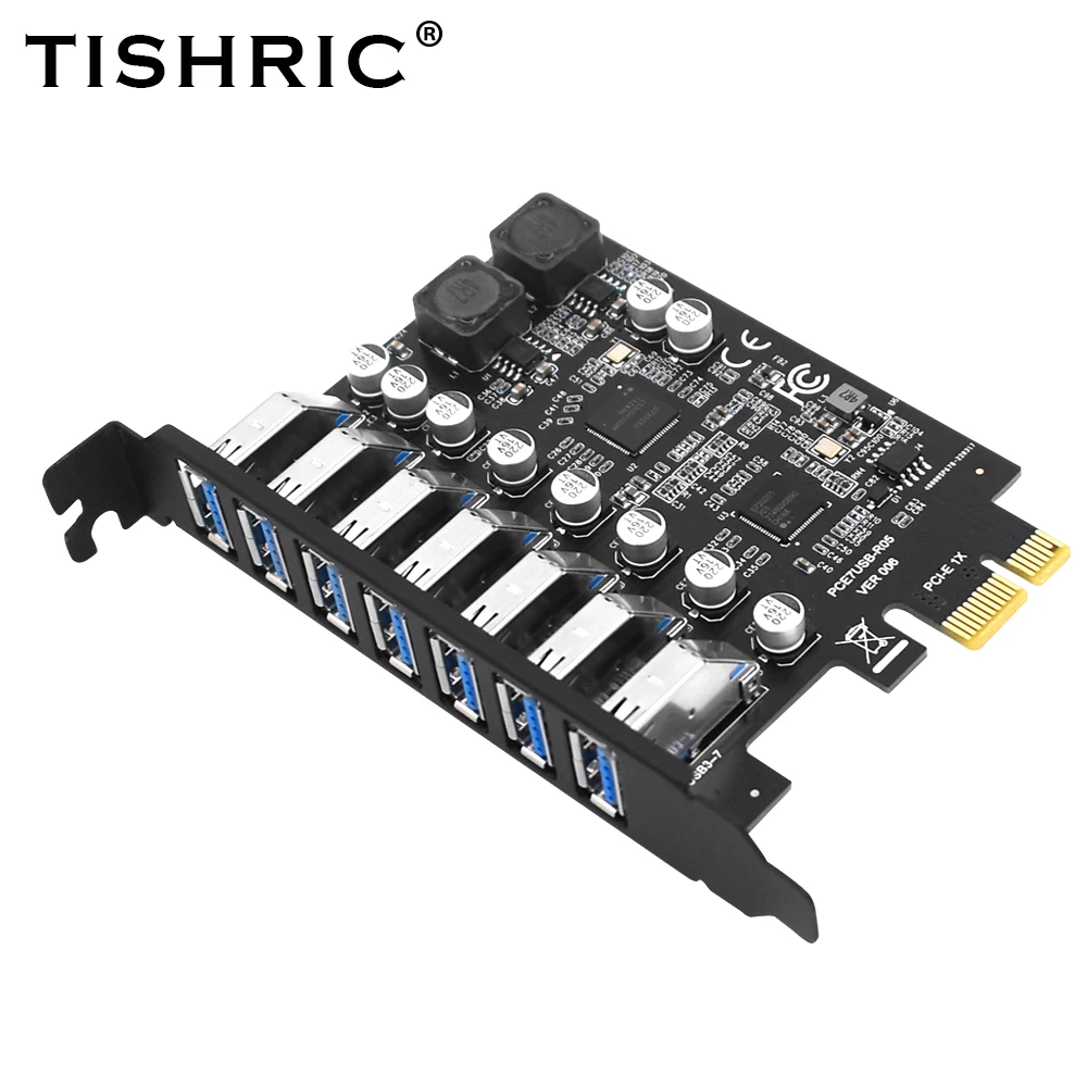 TISHRIC PCIE 1X To 7 USB Interface Expansion Card Pci Express Slot 1x to 16x USB 3.0 Multiplier For Miner Mining
TISHRIC PCIE 1X To 7 USB Interface Expansion Card Pci Express Slot 1x to 16x USB 3.0 Multiplier For Miner Mining