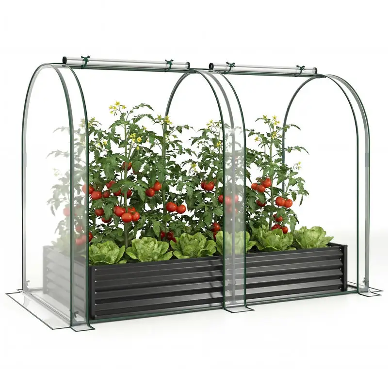 6 x 3 x 1 FT Galvanized Raised Garden Bed with Greenhouse Cover-Black
6 x 3 x 1 FT Galvanized Raised Garden Bed with Greenhouse Cover-Black