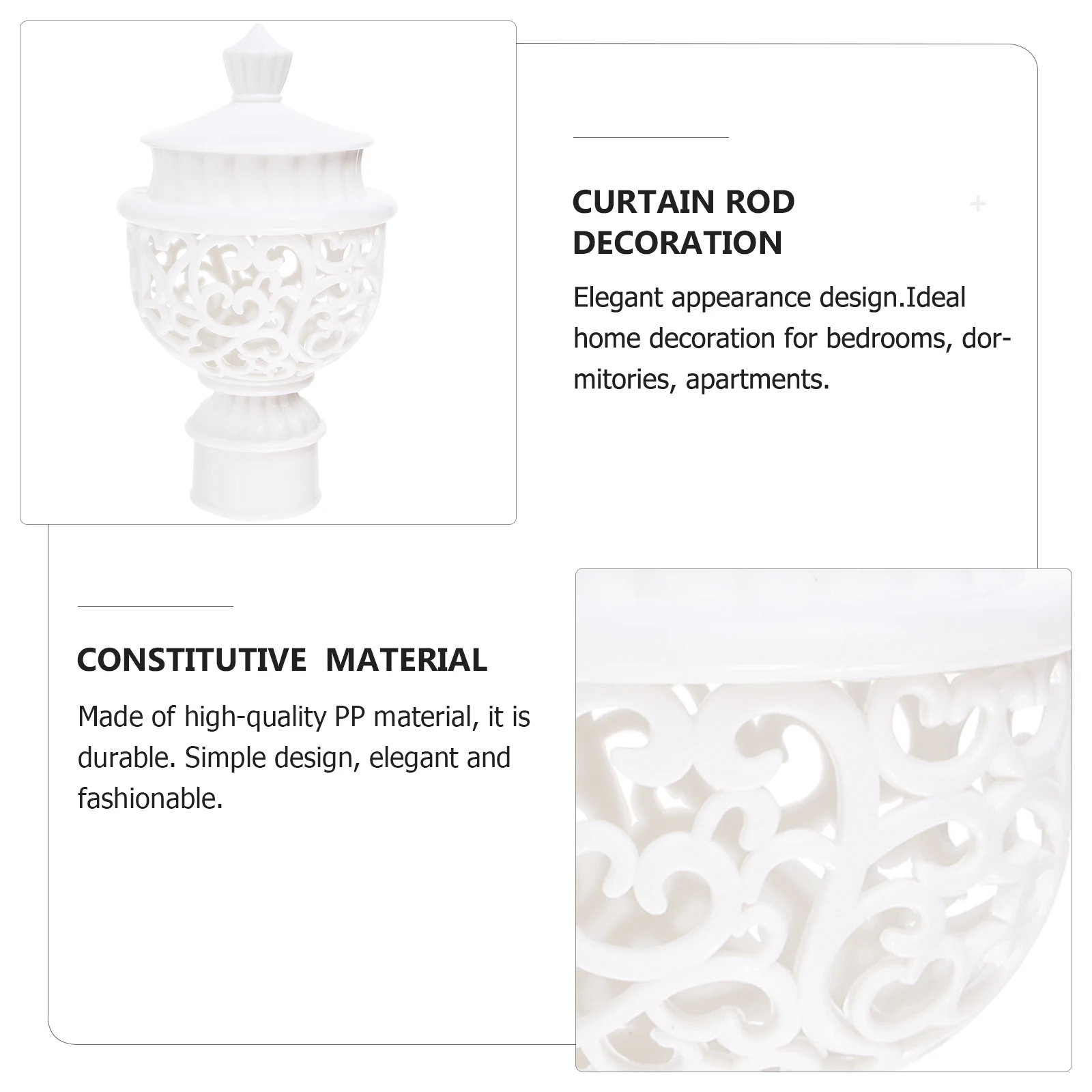 20 Pcs Curtain Rod Final Ends Curtain Rod Fitting PP Material White Plugs Bedroom Dorm Window Hardware Accessories
20 Pcs Curtain Rod Final Ends Curtain Rod Fitting PP Material White Plugs Bedroom Dorm Window Hardware Accessories