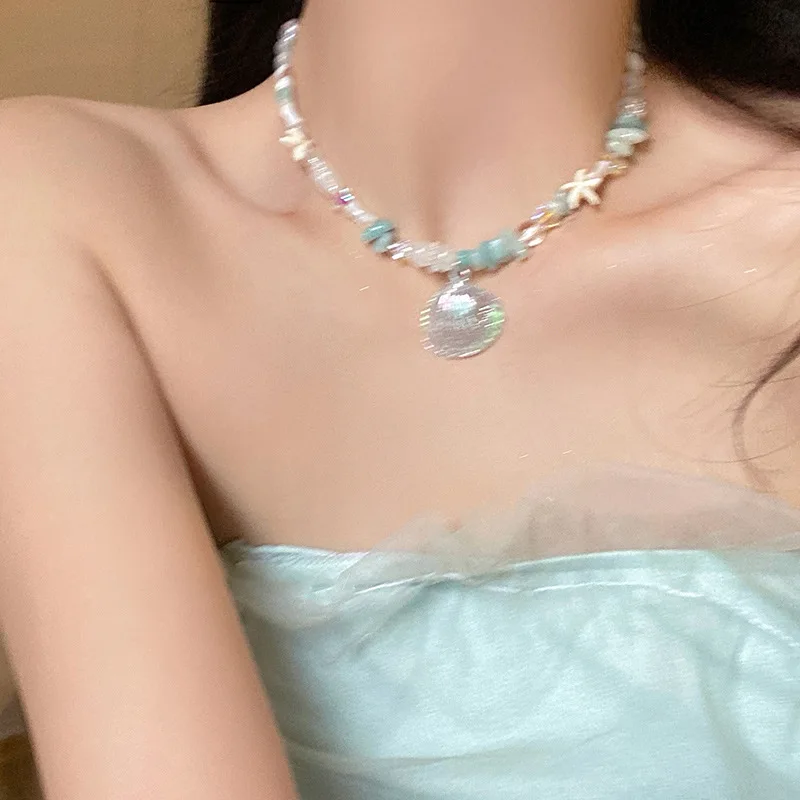 Seaside Vacation Starfish & Seashell Necklace For Women Girls Charming Beach - themed Design Trendy Summer Pendant Jewelry
Seaside Vacation Starfish & Seashell Necklace For Women Girls Charming Beach - themed Design Trendy Summer Pendant Jewelry