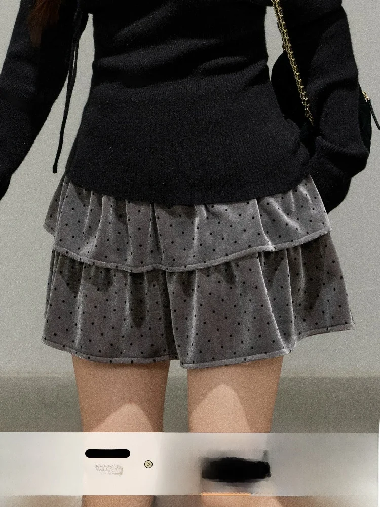 Slimming Effect Velvet Polka Dot Half-length Skirt Set plus Size Women's Korean Style High Waist Cake Skirt Casual Wear
Slimming Effect Velvet Polka Dot Half-length Skirt Set plus Size Women's Korean Style High Waist Cake Skirt Casual Wear