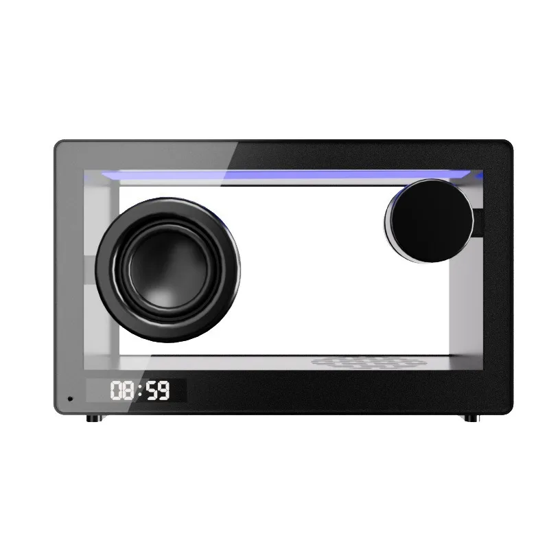 Loudspeakers Transparent Box Wireless Blue Tooth Speaker with LED Clock Display TF Card Playback
Loudspeakers Transparent Box Wireless Blue Tooth Speaker with LED Clock Display TF Card Playback