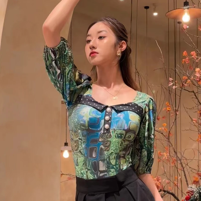 2024 New Ballroom Dance Practice Tops Women's Short Sleeves Bodysuit Tango Stage Wear Waltz Performance Training Costume XH1606
2024 New Ballroom Dance Practice Tops Women's Short Sleeves Bodysuit Tango Stage Wear Waltz Performance Training Costume XH1606