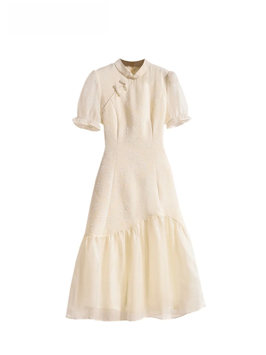 plus Size Chinese Style Short Sleeve Chiffon Summer Dress High Waist A-Line Skirt Women's Fashion Commute Style Midi Dress
plus Size Chinese Style Short Sleeve Chiffon Summer Dress High Waist A-Line Skirt Women's Fashion Commute Style Midi Dress