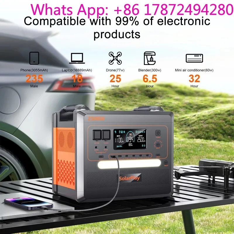 Q2402M 2500W Portable Power Station Solar Generator UPS LiFePO4 MPPT Hot Sale
Q2402M 2500W Portable Power Station Solar Generator UPS LiFePO4 MPPT Hot Sale