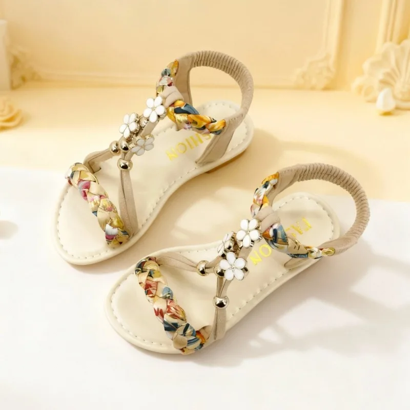 Mumoresip New Kids Flower Sandals Summer Colorful Braided Strap Girls Woven Shoes Outdoor Open Toe Children Beach Flat Sandals
Mumoresip New Kids Flower Sandals Summer Colorful Braided Strap Girls Woven Shoes Outdoor Open Toe Children Beach Flat Sandals
