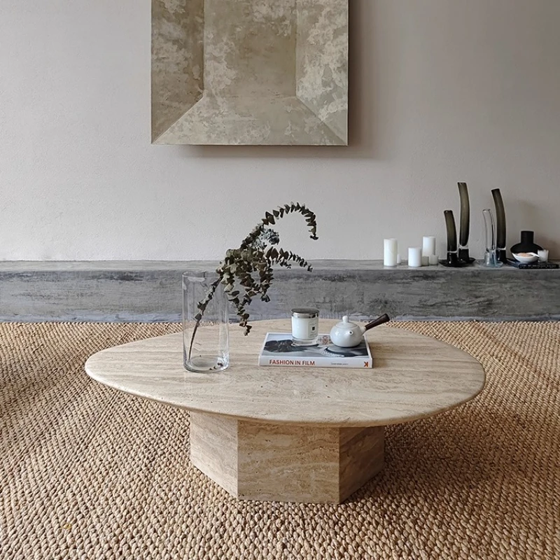 Natural travertine special-shaped coffee table living room sofa small apartment goose warm stone type
Natural travertine special-shaped coffee table living room sofa small apartment goose warm stone type