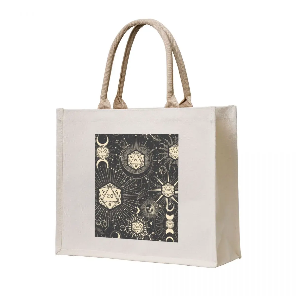 DND CELESTIAL DICE, pattern, D20 Stars constellation, sun and crescent Tote Bag female bag Gift bag eco pack
DND CELESTIAL DICE, pattern, D20 Stars constellation, sun and crescent Tote Bag female bag Gift bag eco pack