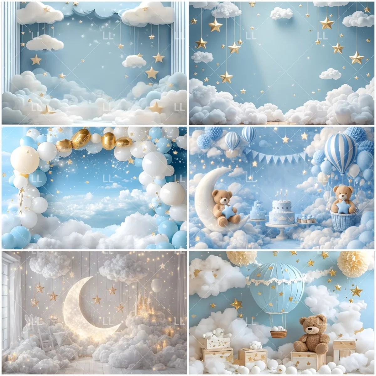 Fantastic Blue Cloud Star Background Hot Air Balloon Teddy Moon Kid Birthday Party Decor Backdrop Baby Shower Newborn Photo Prop
Fantastic Blue Cloud Star Background Hot Air Balloon Teddy Moon Kid Birthday Party Decor Backdrop Baby Shower Newborn Photo Prop