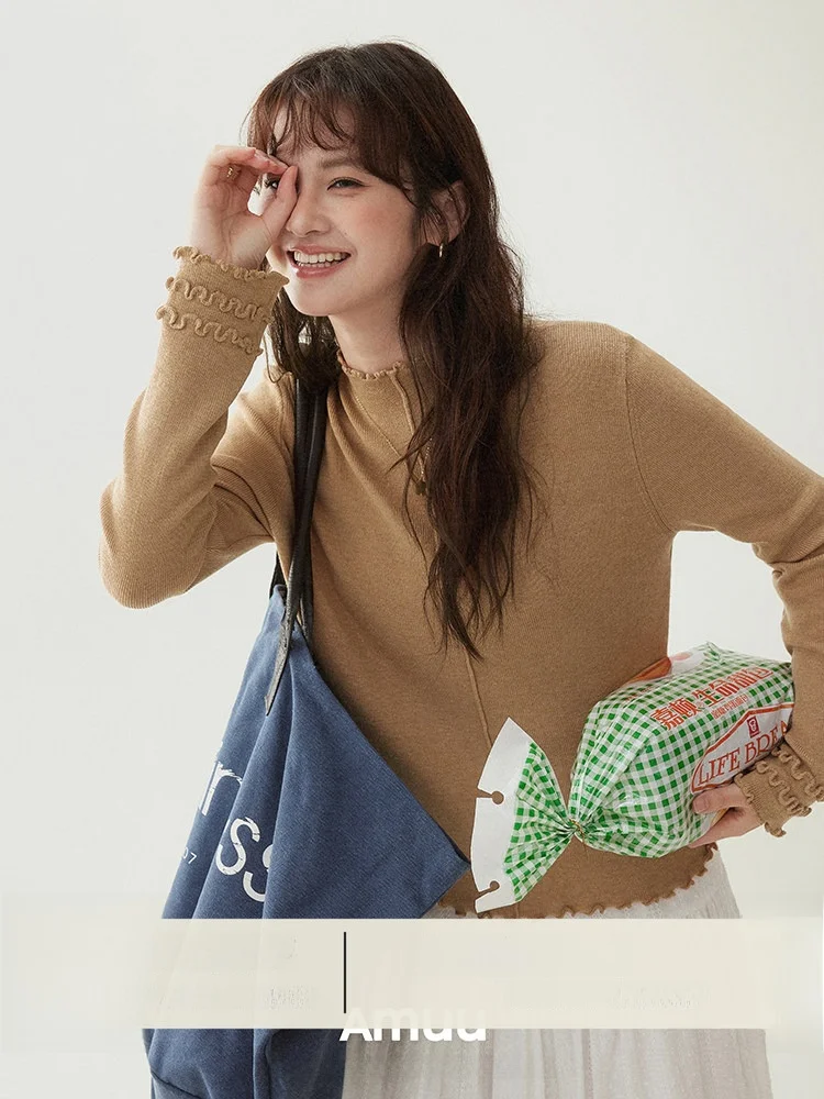 AMUU Original Knitted Top Women's Slim Fit Long Sve f High Collar Spring New Sle Wood ain Base irt
AMUU Original Knitted Top Women's Slim Fit Long Sve f High Collar Spring New Sle Wood ain Base irt