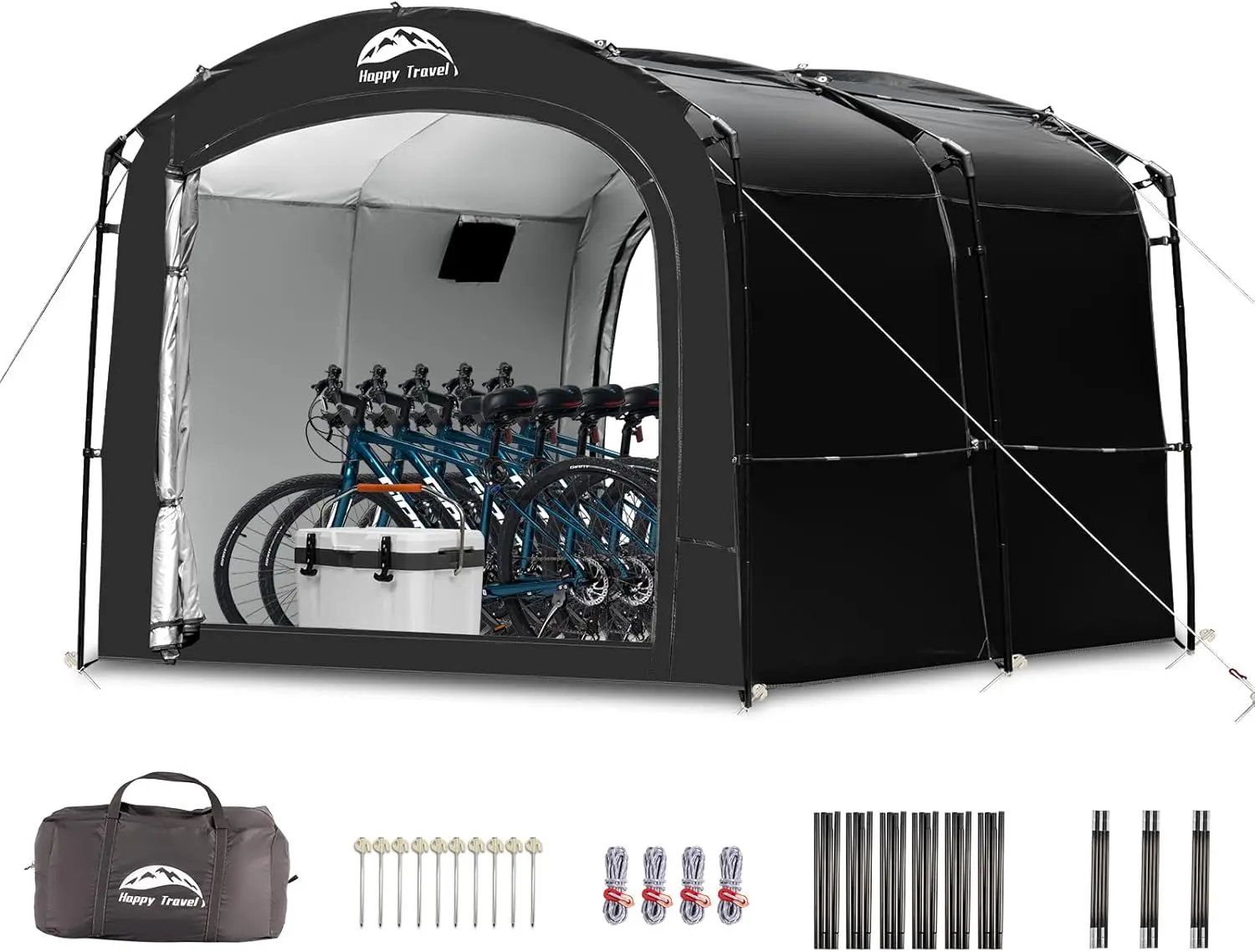 Outdoor Bike Storage Tent, 8x7x6.3ft Portable Shed with Double Doors and Mesh
Outdoor Bike Storage Tent, 8x7x6.3ft Portable Shed with Double Doors and Mesh