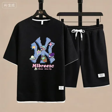 Ice Silk Casual Set Men's Summer Gingham ort Sve Loose orts Trendy Matching Five-Quarter Polyester T-irt Set
Ice Silk Casual Set Men's Summer Gingham ort Sve Loose orts Trendy Matching Five-Quarter Polyester T-irt Set