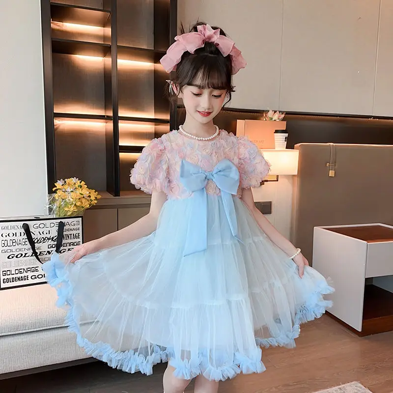 Girls' Dress Internet Hot New Flower Princess Dress Children's Children's 61 Performance Dress Korean Style Girls' Mesh Dress
Girls' Dress Internet Hot New Flower Princess Dress Children's Children's 61 Performance Dress Korean Style Girls' Mesh Dress