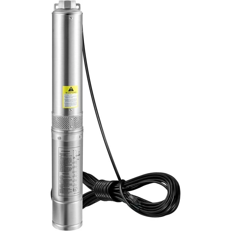 Deep Well Submersible Pump, 0.5HP/370W 230V/60Hz, 28GPM 167 ft Head, with 33 ft Electric Cord, 4 inch Stainless Steel Water Pumps for Industrial, Irrigation and Home Use, IP68 Waterproof Grade
Deep Well Submersible Pump, 0.5HP/370W 230V/60Hz, 28GPM 167 ft Head, with 33 ft Electric Cord, 4 inch Stainless Steel Water Pumps for Industrial, Irrigation and Home Use, IP68 Waterproof Grade