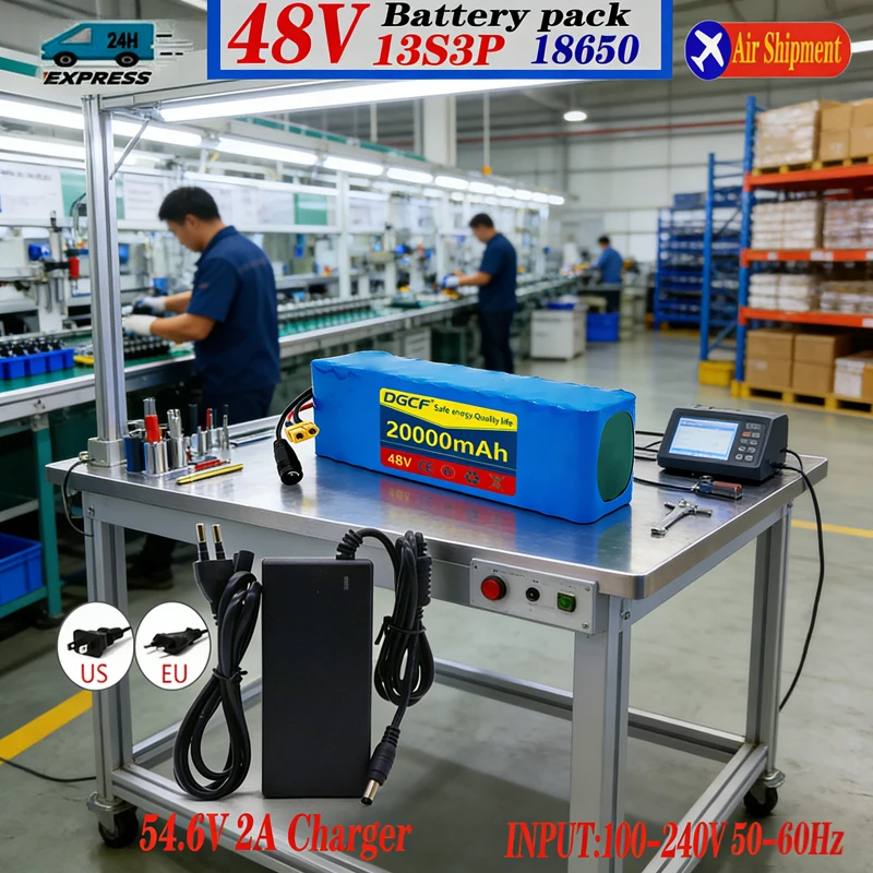 Nouveau 13S3P 48v 30Ah batterie Lithium-Ion 48v 60000mah 1000w pour 54.6v batterie électrique puissante avec BMS
Nouveau 13S3P 48v 30Ah batterie Lithium-Ion 48v 60000mah 1000w pour 54.6v batterie électrique puissante avec BMS