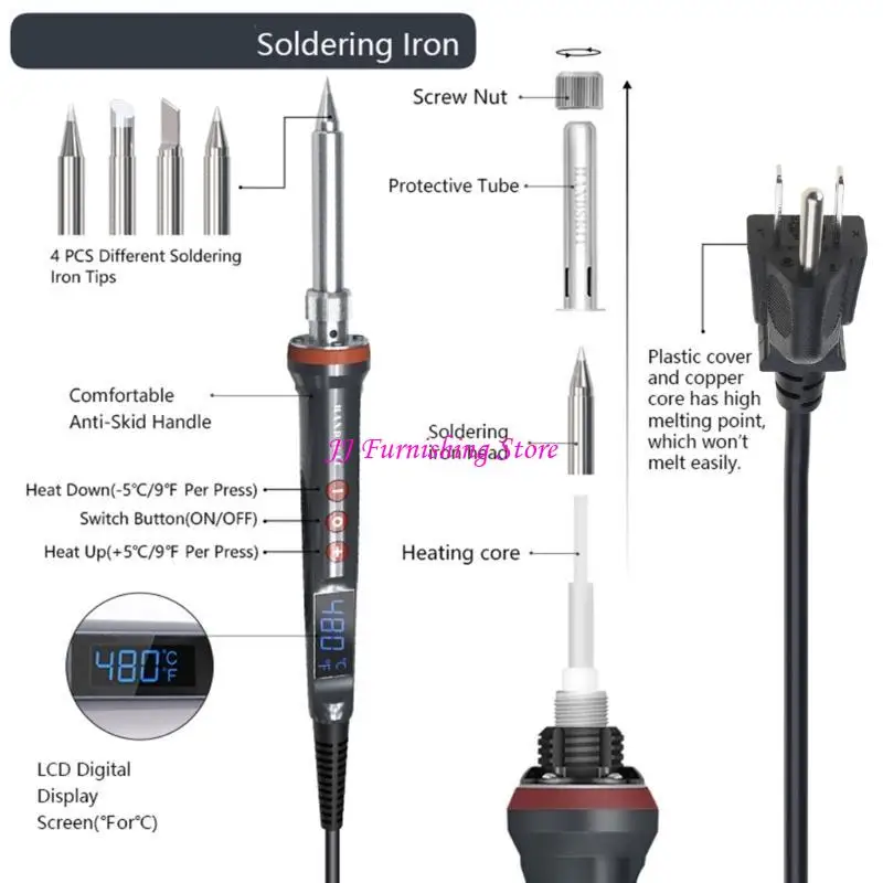 A9LB Quality 200W LED Soldering Iron Set with Adjustable and Locked Temperatures
A9LB Quality 200W LED Soldering Iron Set with Adjustable and Locked Temperatures