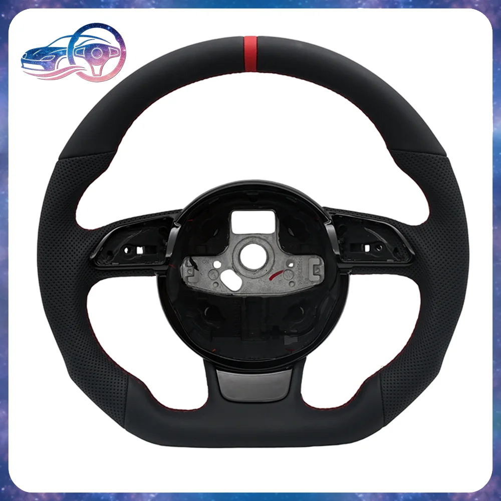 Sport Flat Bottom Steering Wheel S Logo Half Perforated Red Stitching For Audi A4 B8 Auto Tuning Parts
Sport Flat Bottom Steering Wheel S Logo Half Perforated Red Stitching For Audi A4 B8 Auto Tuning Parts