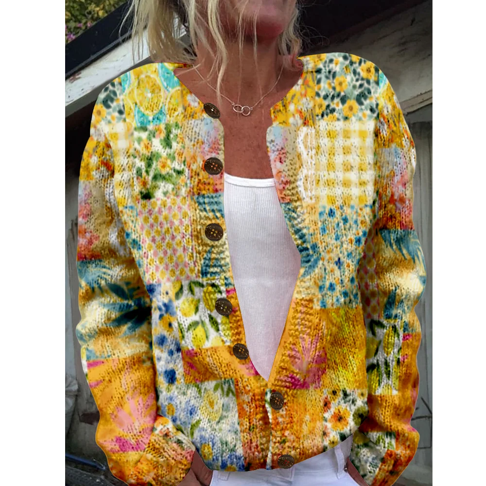 Осень-зима вязаный клетчатый кардиган с цветочным принтом, повседневный свитер, уличная одежда, женские свитера, вязаный топ, крутые джемперы, модные
Осень-зима вязаный клетчатый кардиган с цветочным принтом, повседневный свитер, уличная одежда, женские свитера, вязаный топ, крутые джемперы, модные