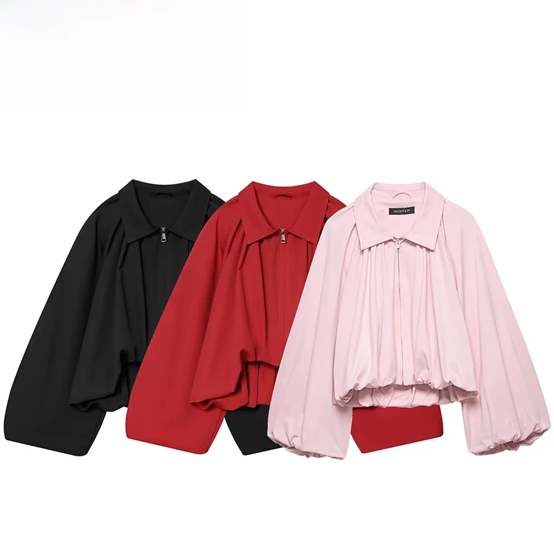 Spring New Arrival ZR Women's Fashion Balloon Sleeve Pilot Jacket Outerwear Polyester Standard Fit Long Sleeve Zipper Closure
Spring New Arrival ZR Women's Fashion Balloon Sleeve Pilot Jacket Outerwear Polyester Standard Fit Long Sleeve Zipper Closure