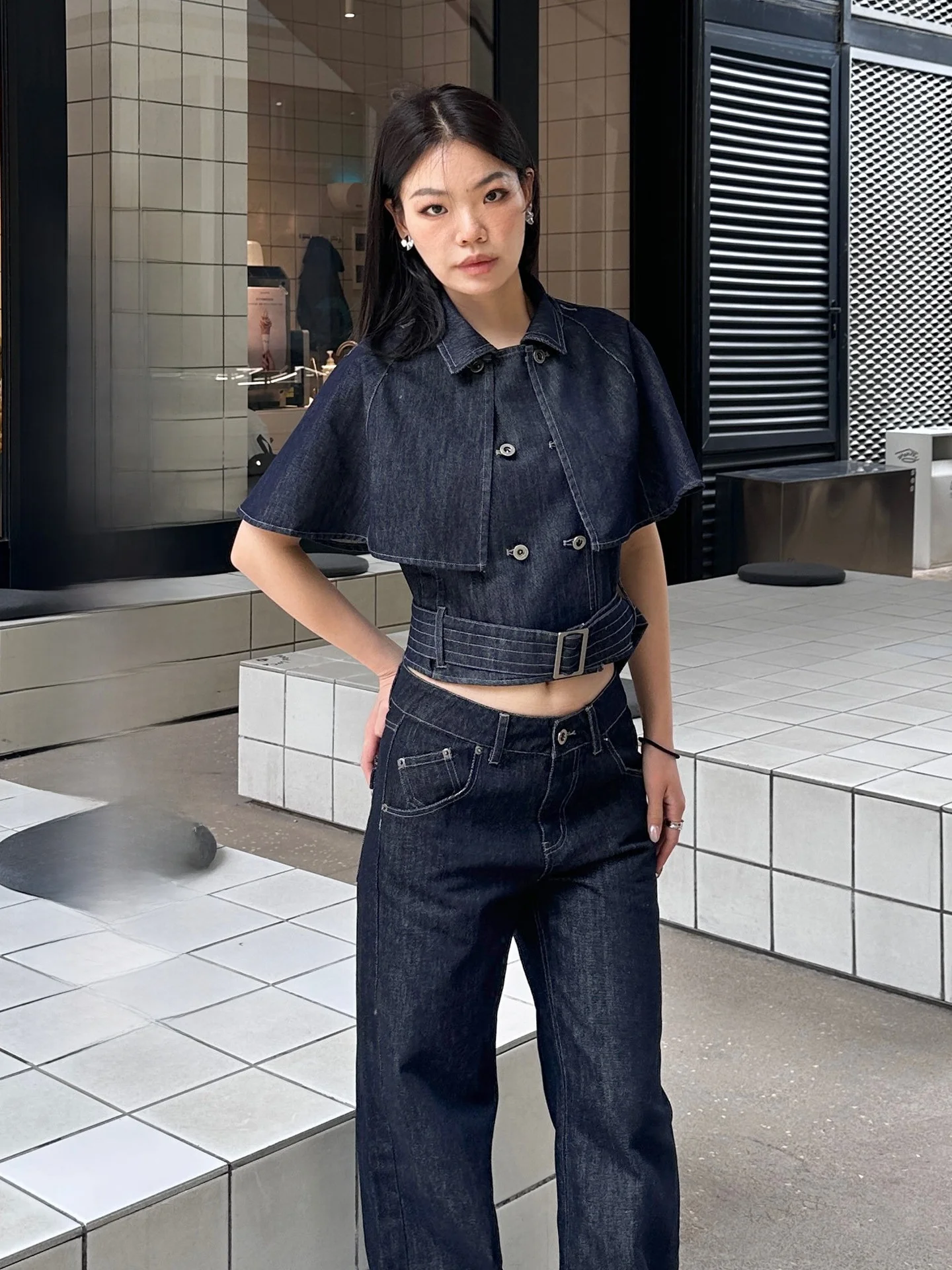 Goosfir Casual Style Detachable Collar Denim Set with Belt Versatile Short Coat for Women Cotton Polyester Blend Slimming Effect
Goosfir Casual Style Detachable Collar Denim Set with Belt Versatile Short Coat for Women Cotton Polyester Blend Slimming Effect