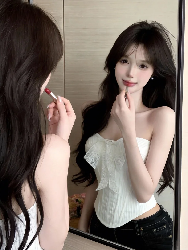 Slimming Pure Desire Strapl Fibone Crop Top Women's Spring Summer New Sle Hot Girl Svel Vest in White
Slimming Pure Desire Strapl Fibone Crop Top Women's Spring Summer New Sle Hot Girl Svel Vest in White
