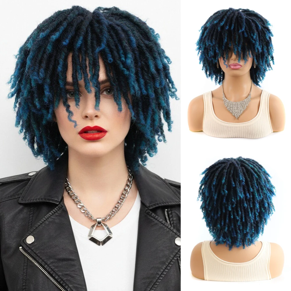 Heat Resistant Synthetic African Small Curly Full Blue Wig Tube Curl Hollow Curl Faux Locs Multicolor Wig
Heat Resistant Synthetic African Small Curly Full Blue Wig Tube Curl Hollow Curl Faux Locs Multicolor Wig