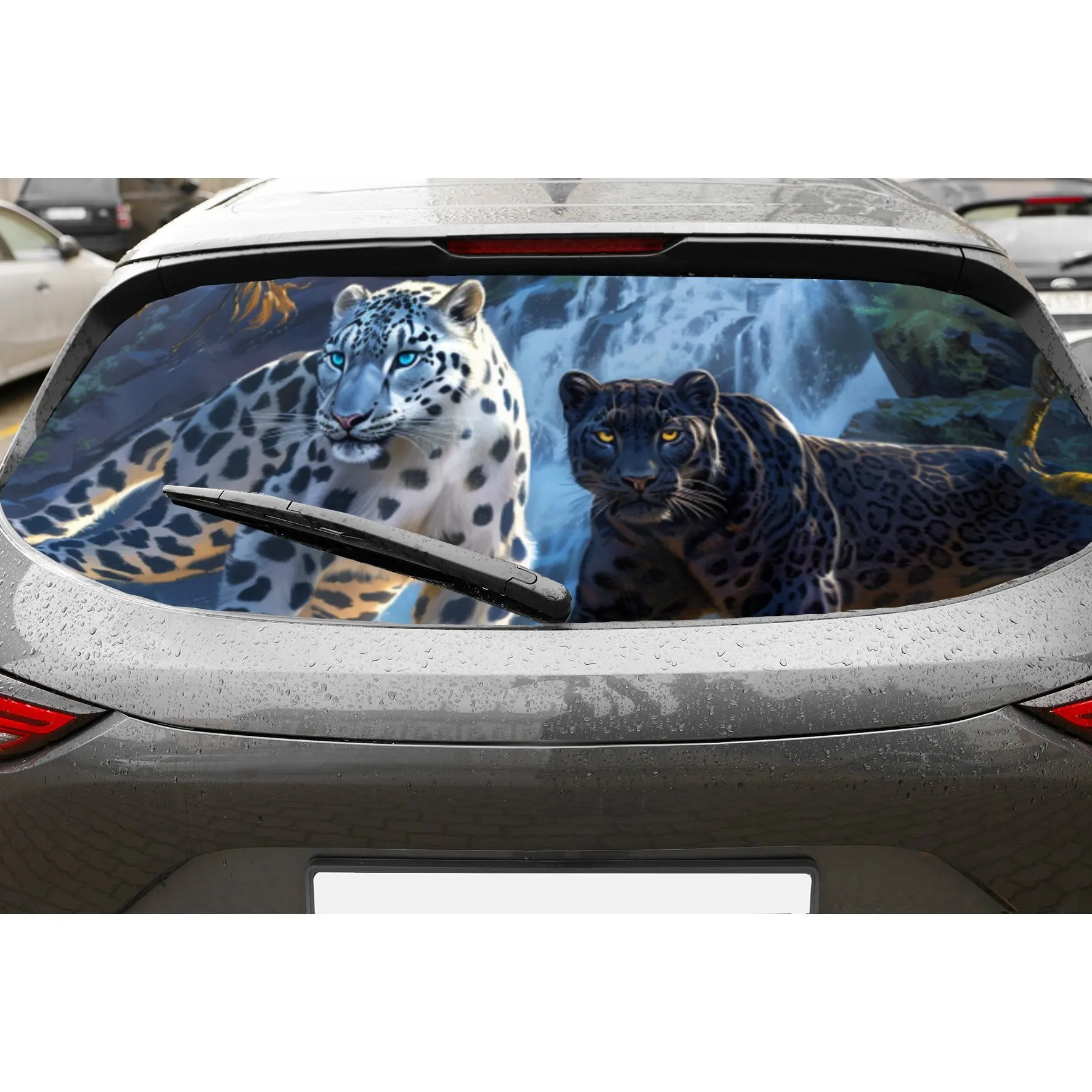 Snow Leopard and Black Panther PVC Perforated Car Vinyl Wraps, Durable Car Rear Windshield Sticker, Waterproof Car Rear Window D
Snow Leopard and Black Panther PVC Perforated Car Vinyl Wraps, Durable Car Rear Windshield Sticker, Waterproof Car Rear Window D