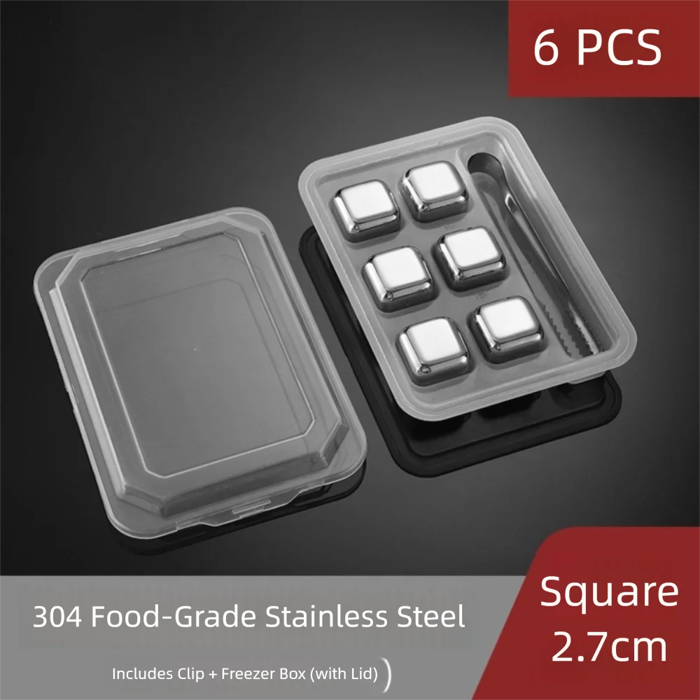 4/6/8pcs Set 304 Stainless Steel Ice Cubes Reusable Quick-Freeze Cooling Rock with Clip Odorless Bar Tool for Beer Whiskey
4/6/8pcs Set 304 Stainless Steel Ice Cubes Reusable Quick-Freeze Cooling Rock with Clip Odorless Bar Tool for Beer Whiskey