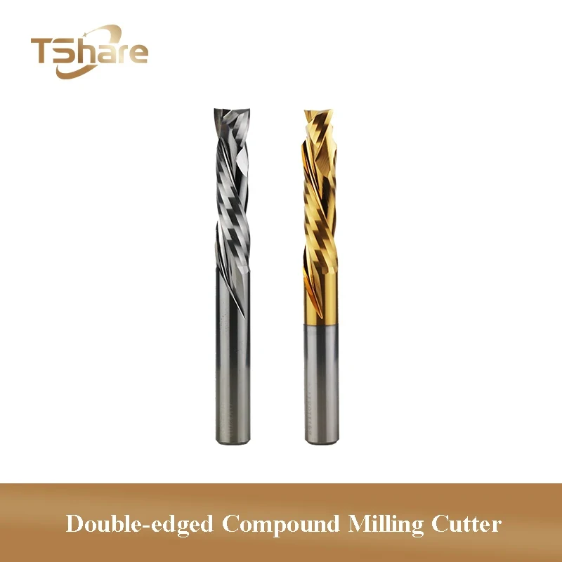 TSHARE 1PC Two Flutes 3.175-12mm Shank Double-edged Compound Milling Cutter with/ without Coating for Plywood
TSHARE 1PC Two Flutes 3.175-12mm Shank Double-edged Compound Milling Cutter with/ without Coating for Plywood