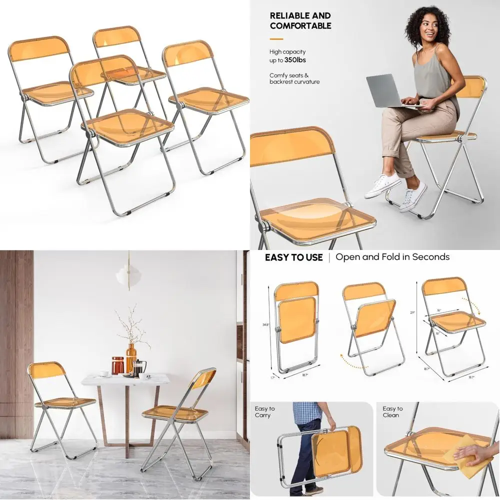 Акриловые прозрачные складные стулья, упаковка из 4 штук — складной штабелируемый пластик с хромированным металлическим каркасом, грузоподъемность 35 фунтов
Акриловые прозрачные складные стулья, упаковка из 4 штук — складной штабелируемый пластик с хромированным металлическим каркасом, грузоподъемность 35 фунтов