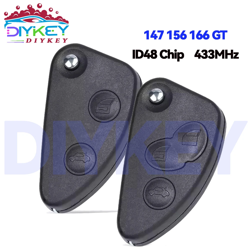 Сменный 3 кнопки DIYKEY для Alfa Romeo, дистанционный брелок 433 МГц ID48 чип, откидной автомобильный ключ, необрезанный SIP22, лезвие FCC ID 147 156 166 GT
Сменный 3 кнопки DIYKEY для Alfa Romeo, дистанционный брелок 433 МГц ID48 чип, откидной автомобильный ключ, необрезанный SIP22, лезвие FCC ID 147 156 166 GT