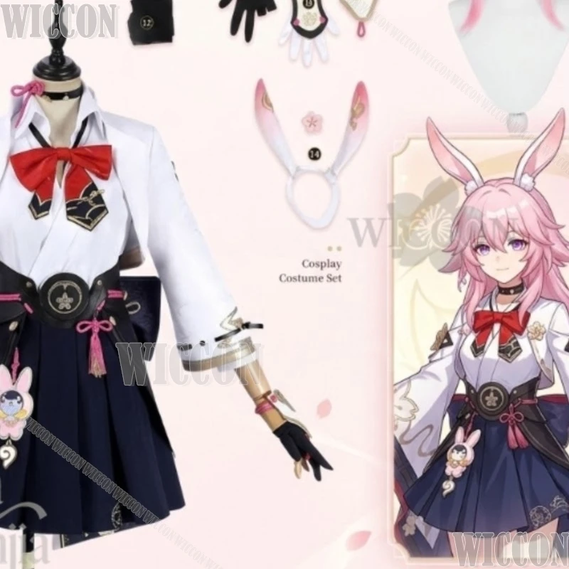 Evanescia Costume Japanese School Uniform JK Dress Bow Rabbit Earwear Halloween Cosplay Game Honkai:Star Rail Comic Con Festival
Evanescia Costume Japanese School Uniform JK Dress Bow Rabbit Earwear Halloween Cosplay Game Honkai:Star Rail Comic Con Festival