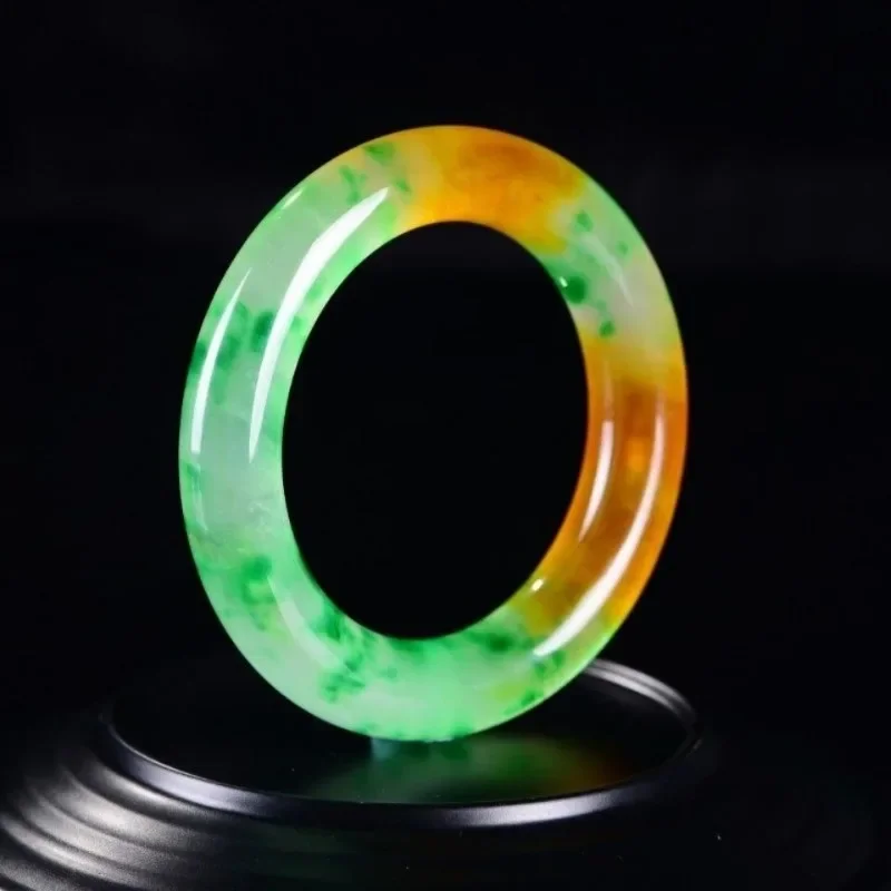 Jade Bracelet Women's High Ice Yellow Floating Green Round Bar Jade Bracelet Jewelry
Jade Bracelet Women's High Ice Yellow Floating Green Round Bar Jade Bracelet Jewelry