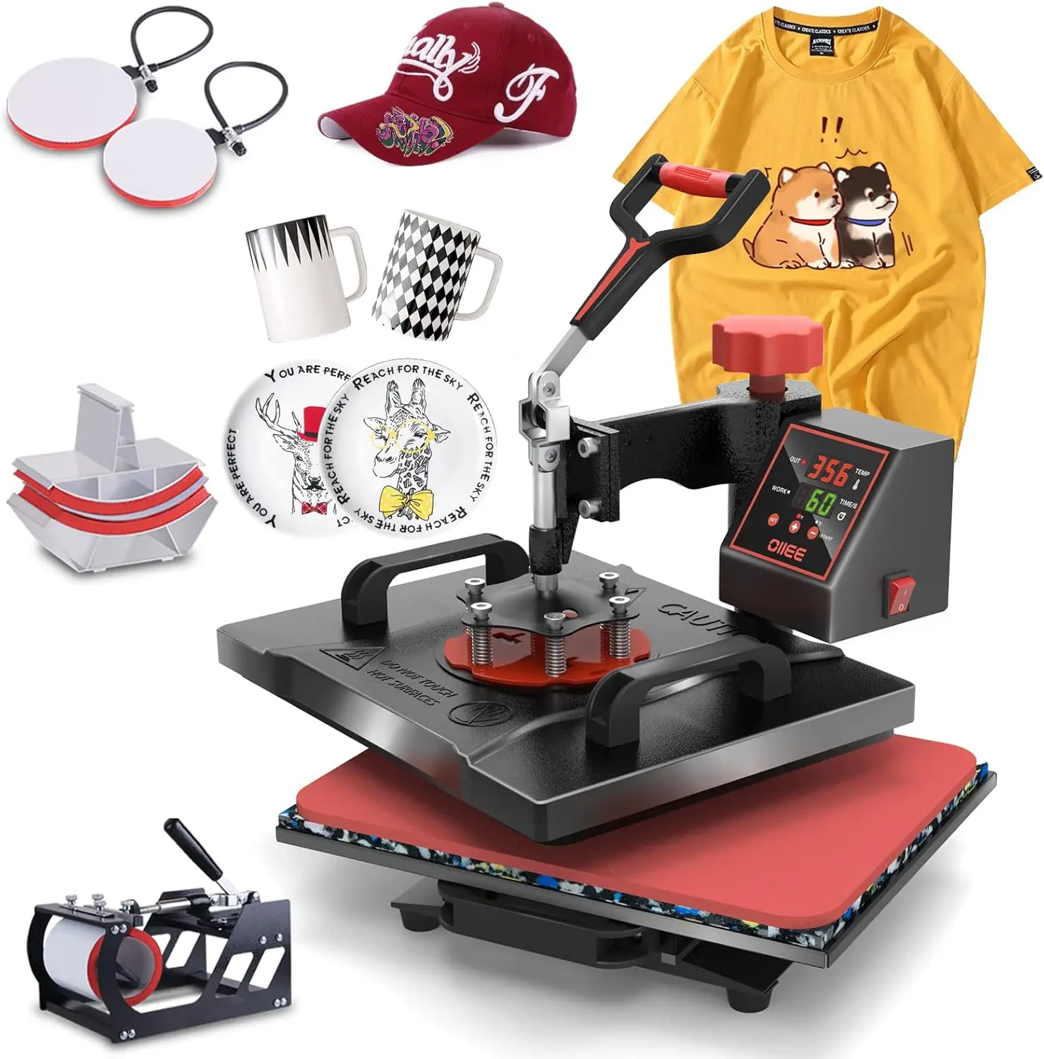 Heat Press Machine 5 in 1 Combo Heat Press 12 x 15 Inch Heat Transfer Machine 360 Degree Swing Away Digital Shirt Printing
Heat Press Machine 5 in 1 Combo Heat Press 12 x 15 Inch Heat Transfer Machine 360 Degree Swing Away Digital Shirt Printing