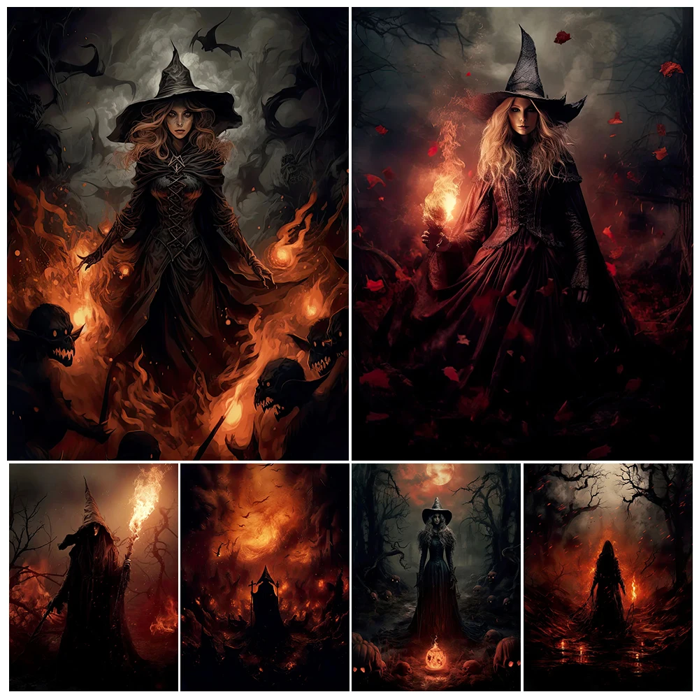 The Dark Magic Of The Fire Witch Vintage Wall Art Canvas Painting Victorian Witchcraft Gothic Art Poster Print Decor Unframed
The Dark Magic Of The Fire Witch Vintage Wall Art Canvas Painting Victorian Witchcraft Gothic Art Poster Print Decor Unframed