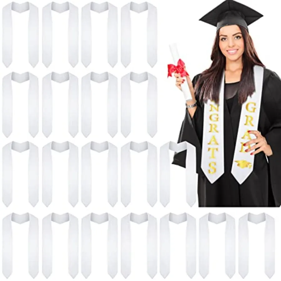 20 Pcs Sublimation Blank Graduation Stole Sash Plain Honor Class Graduation Sash DIY Heat Transfer White Stole for Unisex Adult
20 Pcs Sublimation Blank Graduation Stole Sash Plain Honor Class Graduation Sash DIY Heat Transfer White Stole for Unisex Adult