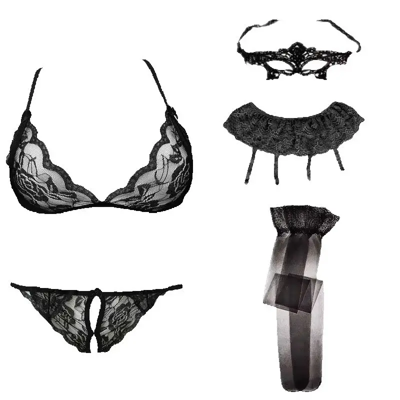 NEWFUNJOIN 5pcs Sets Woman Lace Bra+Panties +Garter Belt +Stockings and Panty Thong Underwear See Through Sexy Hot Lingerie Set
NEWFUNJOIN 5pcs Sets Woman Lace Bra+Panties +Garter Belt +Stockings and Panty Thong Underwear See Through Sexy Hot Lingerie Set