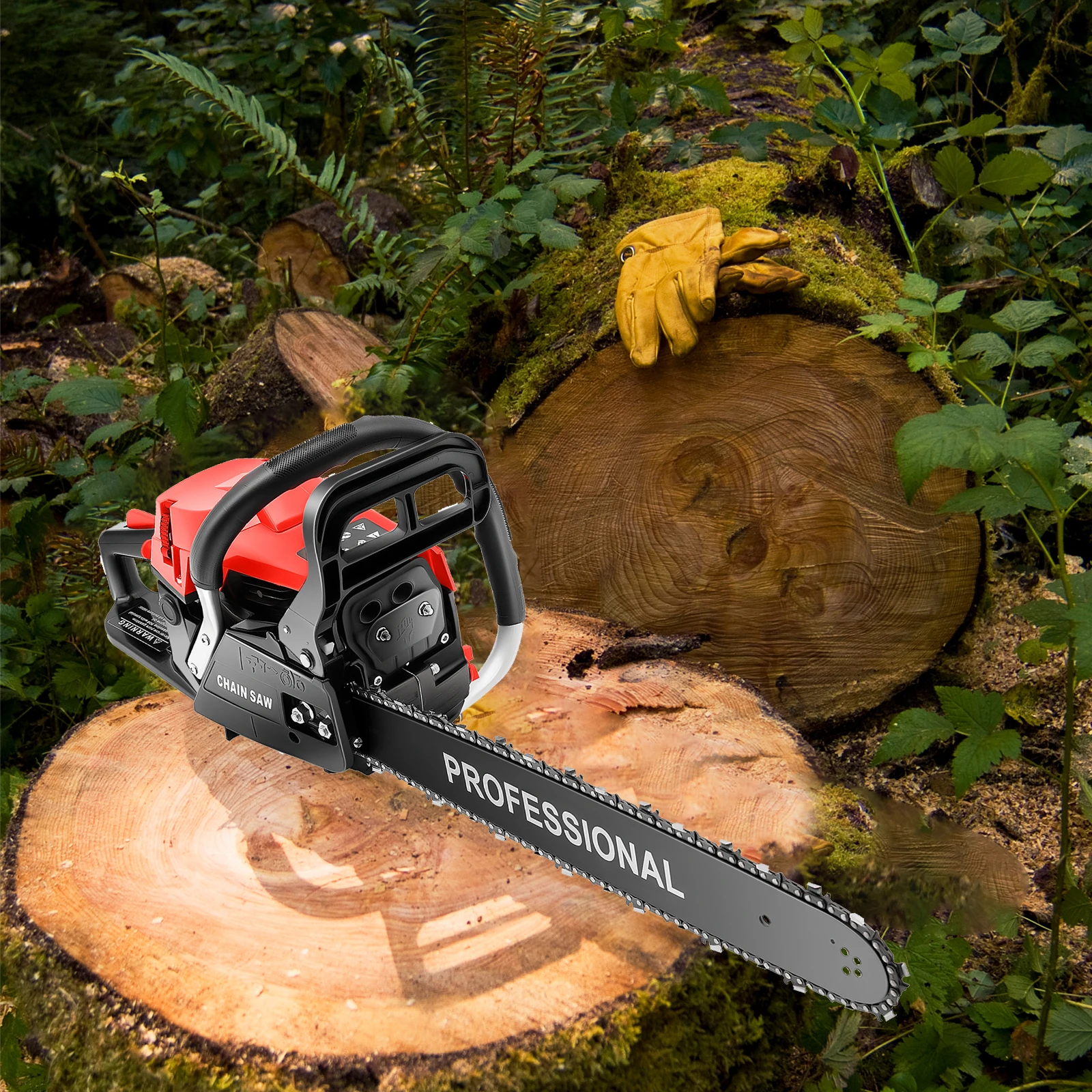 Gasoline Chain Saw 58cc 2-Stroke 20 Inch Bar 10500RPM 2KW Power Manganese Steel Guide Bar for Tree Cutting Logging Wood Firewood
Gasoline Chain Saw 58cc 2-Stroke 20 Inch Bar 10500RPM 2KW Power Manganese Steel Guide Bar for Tree Cutting Logging Wood Firewood