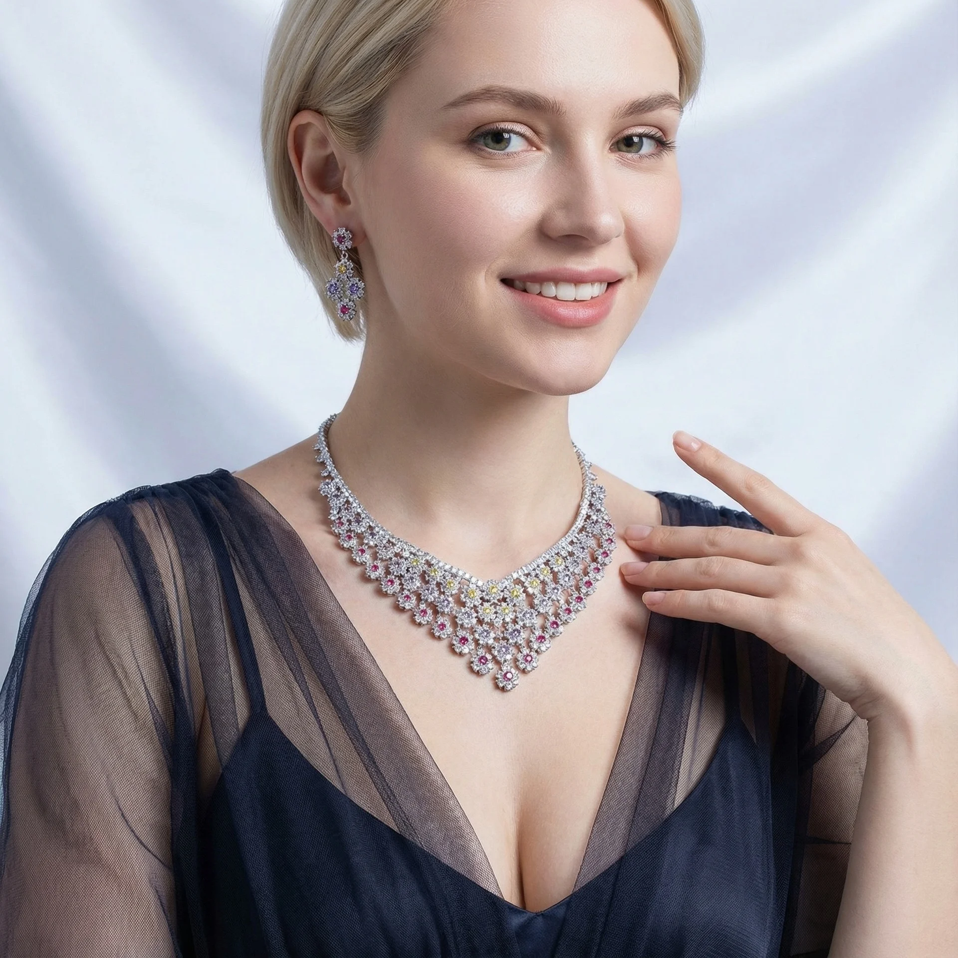 European Floral Jewelry Set, Luxury Necklace & Earrings, Elegant Accessories for Bride, Wedding Dress & Banquet
European Floral Jewelry Set, Luxury Necklace & Earrings, Elegant Accessories for Bride, Wedding Dress & Banquet