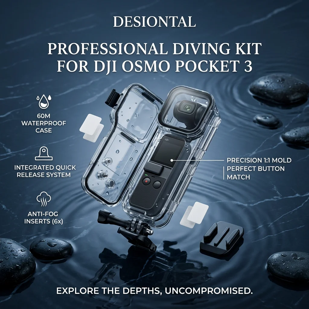 Desiontal 50m Underwater Waterproof Housing Case for DJI Pocket 3/4, Diving Protective Shell for Snorkeling & Photography
Desiontal 50m Underwater Waterproof Housing Case for DJI Pocket 3/4, Diving Protective Shell for Snorkeling & Photography