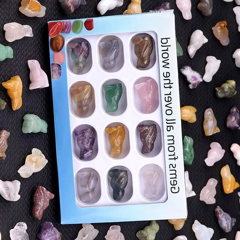 12PCS/Set Natural Stone Bead Crystal Bird Shape Statue Kit Hand Carved Animal Sculpture Craft Ornament Gifts Home Decor 18x27mm
12PCS/Set Natural Stone Bead Crystal Bird Shape Statue Kit Hand Carved Animal Sculpture Craft Ornament Gifts Home Decor 18x27mm