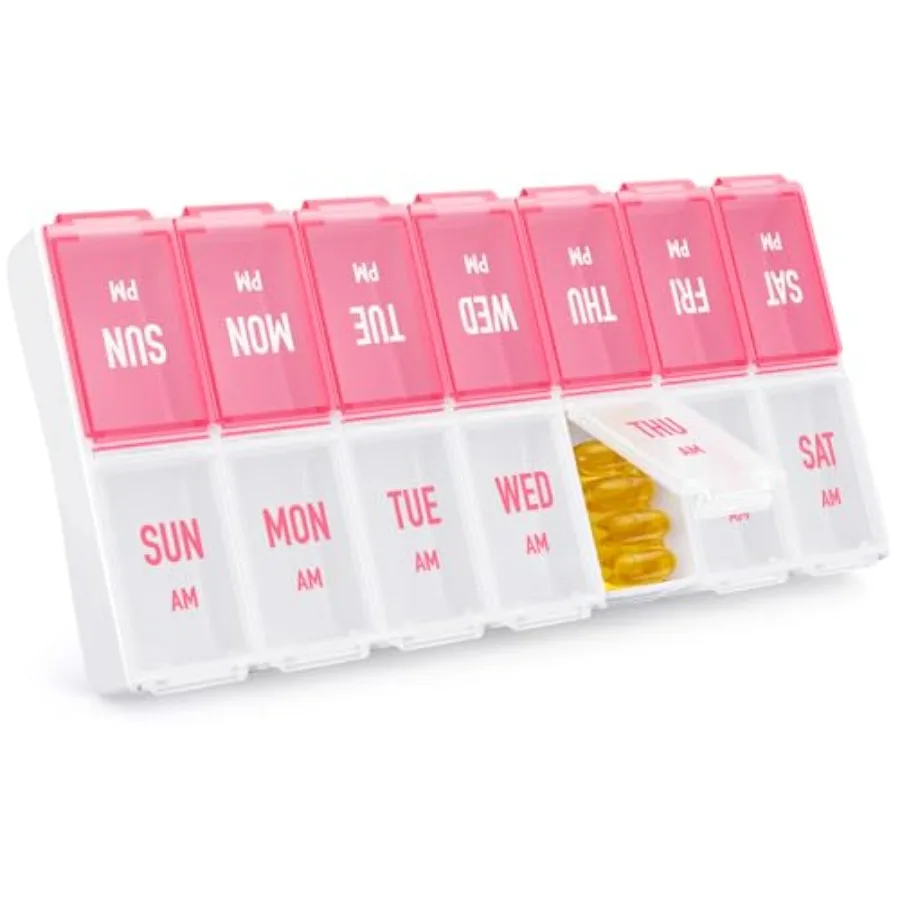 Weekly Pill Organizer 2 Times a Day, Stylis Pill 7 Day AM PM wit Large Compartments, Pill Ea to Use, BPA-Free Pill Container ta
Weekly Pill Organizer 2 Times a Day, Stylis Pill 7 Day AM PM wit Large Compartments, Pill Ea to Use, BPA-Free Pill Container ta