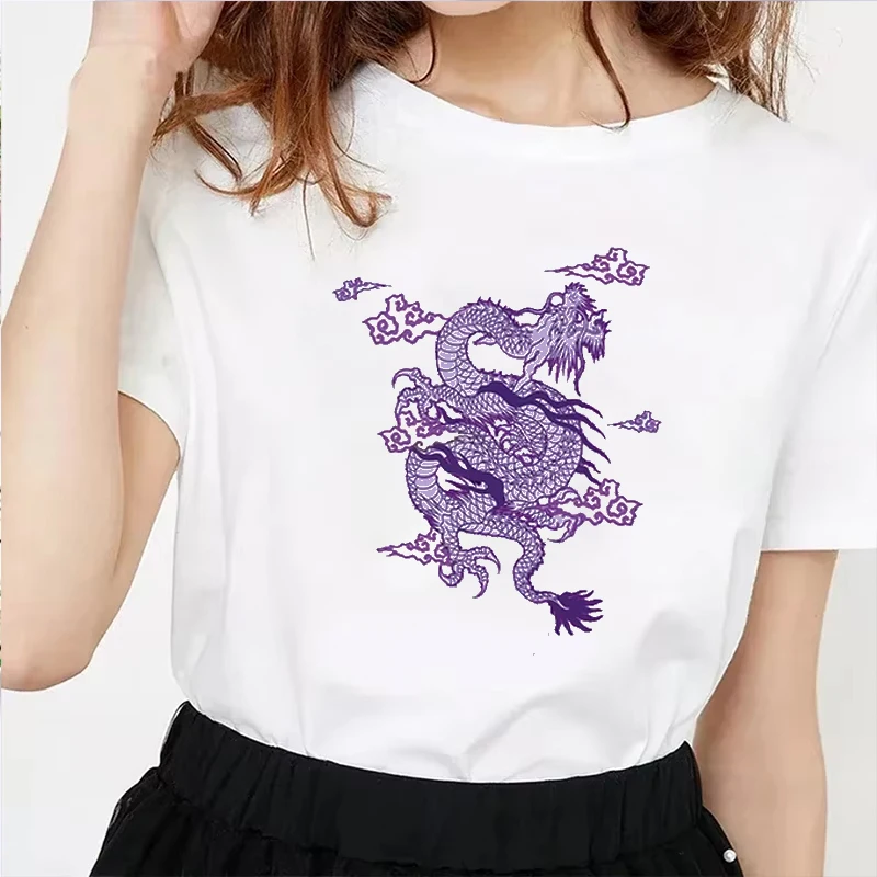 2025 Summer Women T-shirt Harajuku Chinese Dragon Print Short Sleeve T-Shirts Female Round Neck Streetwear Unisex Clothes Top
2025 Summer Women T-shirt Harajuku Chinese Dragon Print Short Sleeve T-Shirts Female Round Neck Streetwear Unisex Clothes Top