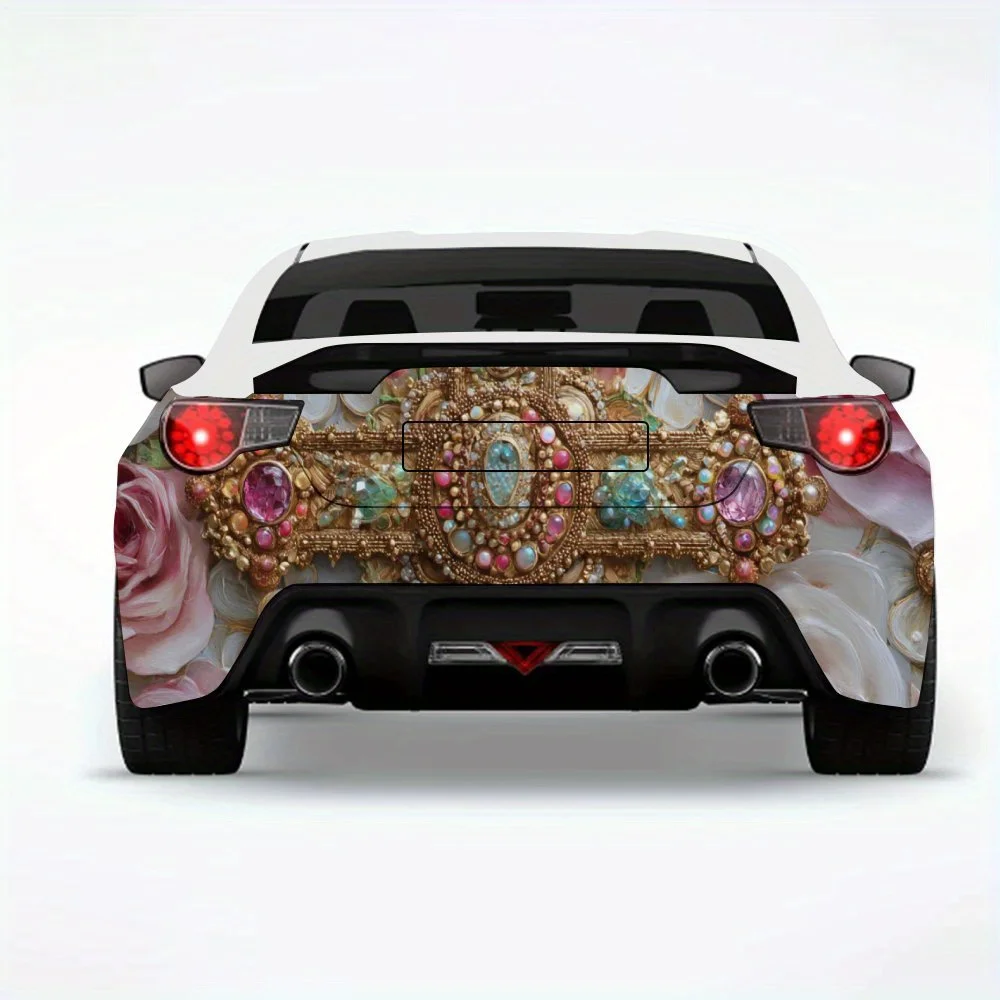 Gorgeous Cross with Roses and Gems Car Sticker,Vinyl Decal for Car Rear, Waterproof Self-Adhesive Vinyl Stickers for Vehicle Tai
Gorgeous Cross with Roses and Gems Car Sticker,Vinyl Decal for Car Rear, Waterproof Self-Adhesive Vinyl Stickers for Vehicle Tai