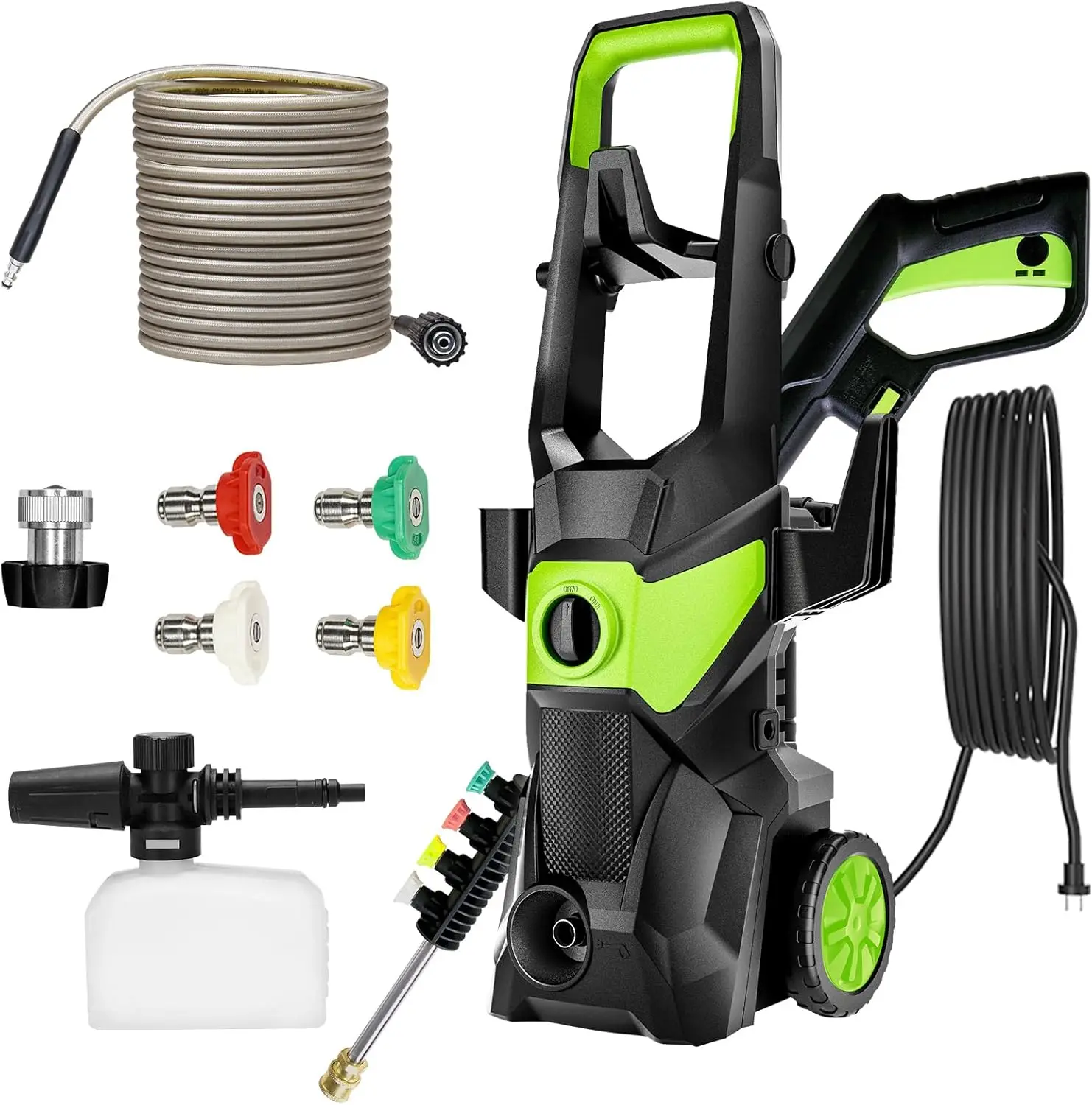 Electric Pressure Washer - 3000 Max PSI 2.5GPM High Pressure Washer with 33FT Hose, 33FT Cord, 4 Nozzles & 450ML Foam Cannon for
Electric Pressure Washer - 3000 Max PSI 2.5GPM High Pressure Washer with 33FT Hose, 33FT Cord, 4 Nozzles & 450ML Foam Cannon for